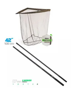 Кеп с дръжка 1.8m на 2 части ZFISH Vortex 1.8m Gripnet Landing Net 42  - Кепове и аксесоари  - Zfish